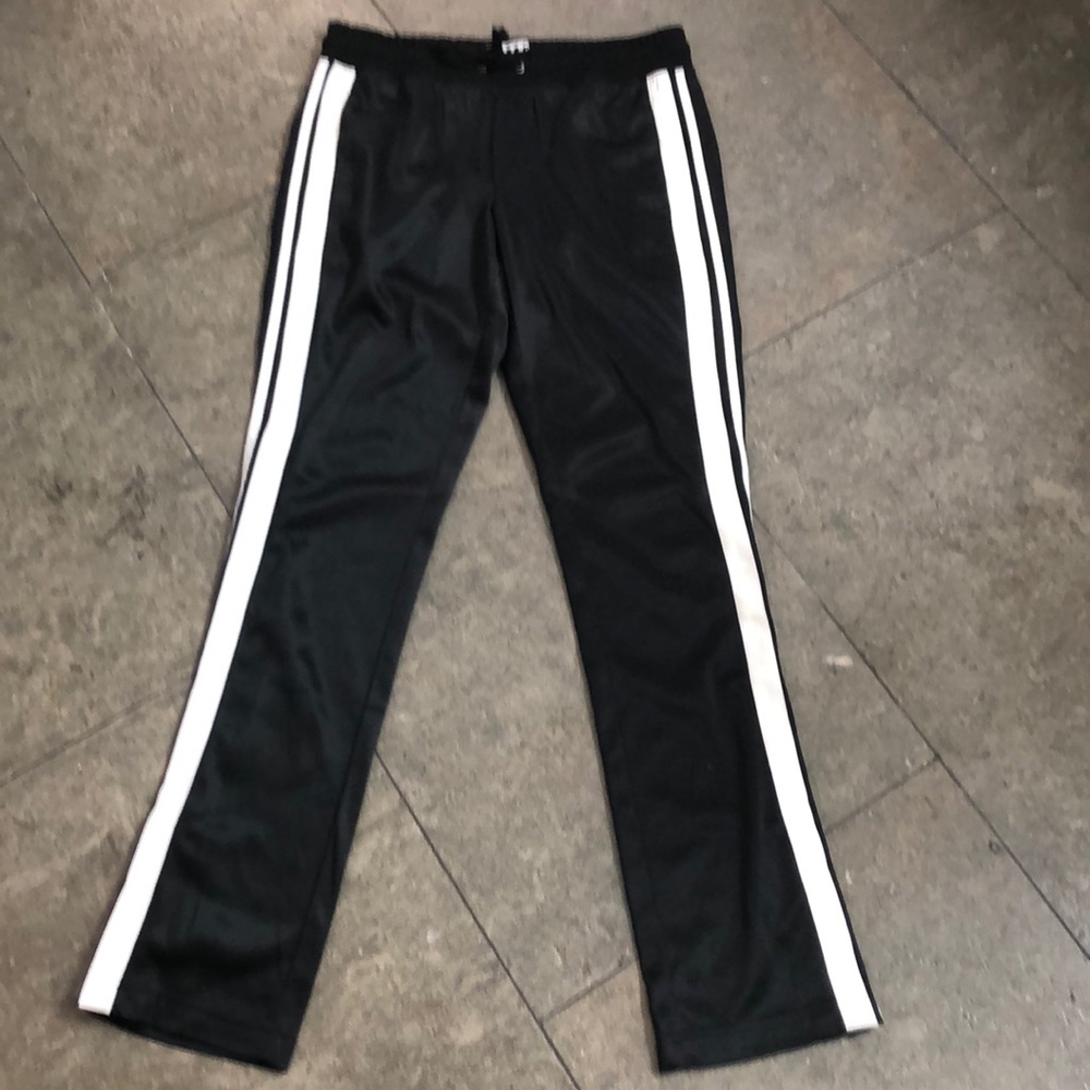 🖤 PAM AND GELA Leather Striped Track Pant Size S